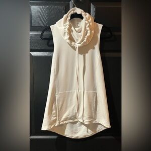 CALIA by Carrie Underwood Sleeveless Cream Cowl Neck Hoodie